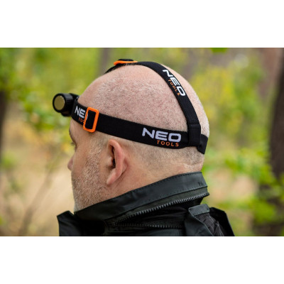 Ліхтар налобний акумулятор/батарейки Neo Tools, 4000мА•год або ААх3, 2000лм, 20Вт, 5 функцій освітлення, IPX4