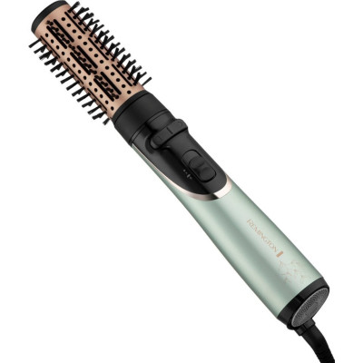 Фен-щітка Remington Botanicals, 800Вт, 2 режими, іоніз-я, оберт., хол. обдув, кераміка, м'ятно-чорний Фен-щітка Remington Botanicals, 800Вт, 2 режими, іоніз-я, оберт., хол. обдув, кераміка, м'ятно-чорний