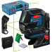 Нівелір лазерний Bosch Professional GCL 2-50 G до 15м ±0.3мм/м зелений промінь в чемодані з тримачем RM 10 затиском DK 10 чохлом мішенню 0.58кг