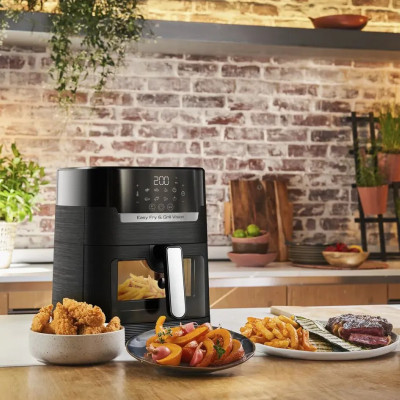 Tefal Мультипіч Easy Fry&Grill Vision Window, 1550Вт, чаша-4.2л, сенсорне керув., 10 програм, з віконцем, пластик, чорний