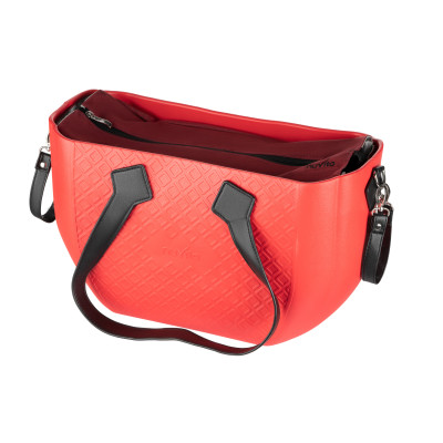 Сумка Nuvita MyMia ручки еко-шкіра, килимок, ремені для коляски, червоно-чорний