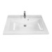 Раковина, умивальник Adamant QUANTO, штучний камінь, прямокут., з отвором для змішувача, з отвором для переливу, 800х447х140мм, накладний, білий