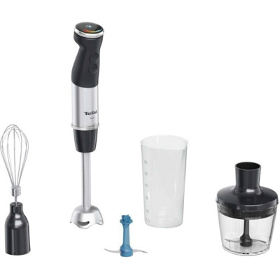 Блендер Tefal заглибний Quickchef+ 1000Вт, 3в1, чаша-800мл, чопер-500мл, турборежим, сріблясто-чорний HB67E830