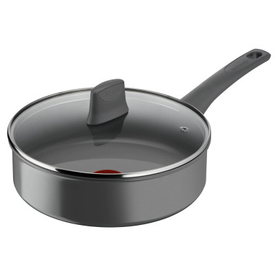 Сотейник з кришкою Tefal Renewal, 24см, алюміній, бакеліт, скло, чірий (C4263243)