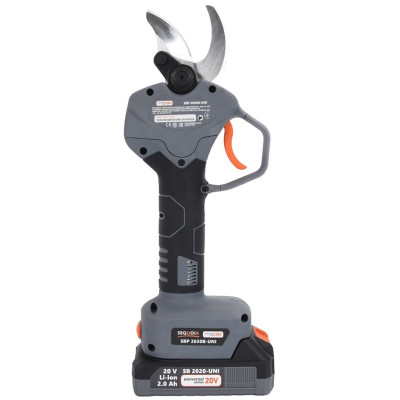 Секатор акумуляторний SEQUOIA SBP2030B-UNI 20В акб 1х2А·год d різа 30мм ЗП 1.4кг