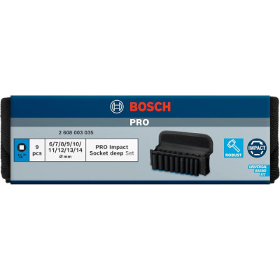 Набір ударних торцевих головок Bosch Professional Deep 1/4