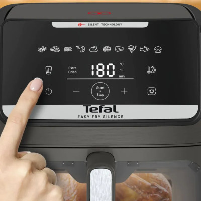 Мультипіч Tefal Easy Fry Silence XXL, 1800Вт, чаша-7, сенсорне керув., 10 програм, з віконцем, пластик, темно-сірий