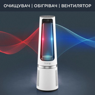 Rowenta Очисник повітря вен-тор+об-вач ECLIPSE 3IN1, 35м2, 107м3/год, пульт ДК, дисплей, HEPA фільтр, 12 рів. шв-сті, білий