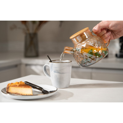 ARDESTO Заварник Golden Moon, 1000 мл, боросилікатне скло, бамбук