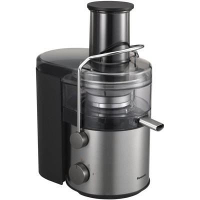 Соковитискач Panasonic відцентрований 1000Вт, чаша-1.5л, жмих-2л, жолоб на ціле яблуко, пластик/метал, чорний