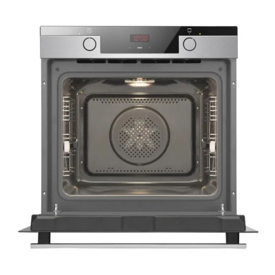 Духова шафа Hansa електрична, 65л, A, дисплей, конвекція, телескопічні направляючі, 3 скла, нержавіюча сталь