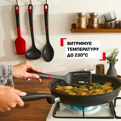 Ложка Tefal Ingenio+, пластик, червоно-чорний Ложка Tefal Ingenio+, пластик, червоно-чорний