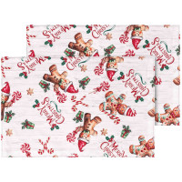 Набір серветок серв. ARDESTO Christmas Gingerbread 30х45см, 2шт, 100% поліестер, червоний