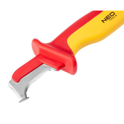 Ніж монтерський Neo Tools, діелектричний, для робіт під напругою 1000В, вигнуте лезо, 180мм Ніж монтерський Neo Tools, діелектричний, для робіт під напругою 1000В, вигнуте лезо, 180мм
