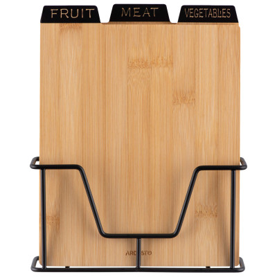Набір дошок кухонних на підставці ARDESTO Midori, 3шт, 23.5х7.5х27см, бамбук, метал