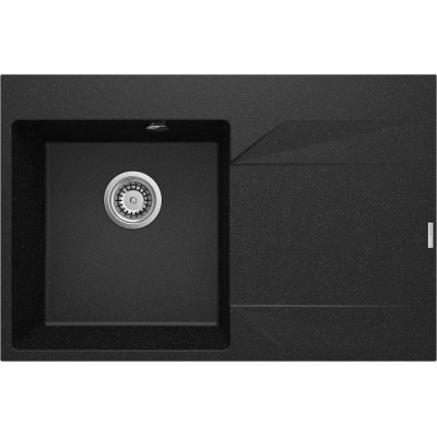 Мийка кухонна Deante Evora, граніт, прямокутна, з крилом, 760х500х195мм, чаша - 1, врізна, графіт Мийка кухонна Deante Evora, граніт, прямокутна, з крилом, 760х500х195мм, чаша - 1, врізна, графіт