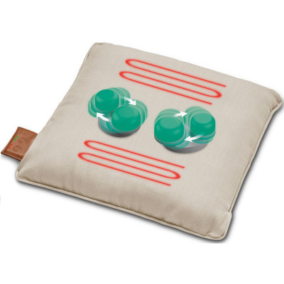 Масажна подушка Beurer для плечей, шиї, спини, ніг, літій- іонний акум., вага - 1,85кг, змінний чохол, бежевий Масажна подушка Beurer для плечей, шиї, спини, ніг, літій- іонний акум., вага - 1,85кг, змінний чохол, бежевий