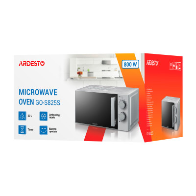 Микроволновая печь ARDESTO, 20л, механическое управление, 800Вт, серебристый (GO-S825S) Микроволновая печь ARDESTO, 20л, механическое управление, 800Вт, серебристый (GO-S825S)