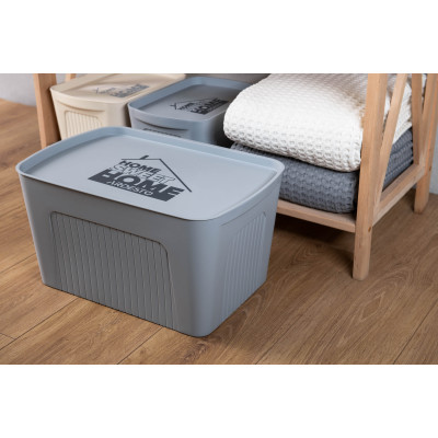 Ящик з кришкою для зберігання ARDESTO 45.5х31х24.5см, 23л, пластик PP, сірий
