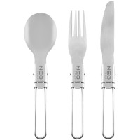 Набір посуду туристичного Neo Tools, 3в1, складані ніж,ложка,вилка, сертифікат LFGB, чохол, 0.07кг