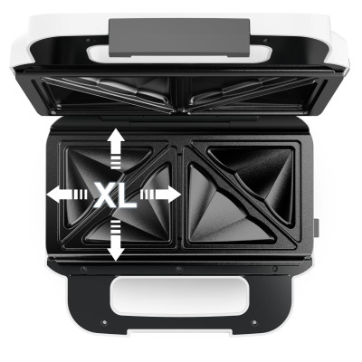 Мультимейкер Tefal Snack XL 850Вт, тефлон, 3 пластини, корпус-пластик, біло-чорний Мультимейкер Tefal Snack XL 850Вт, тефлон, 3 пластини, корпус-пластик, біло-чорний