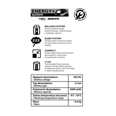 Акумулятор GRAPHITE Energy+ 2А·год 0.4кг