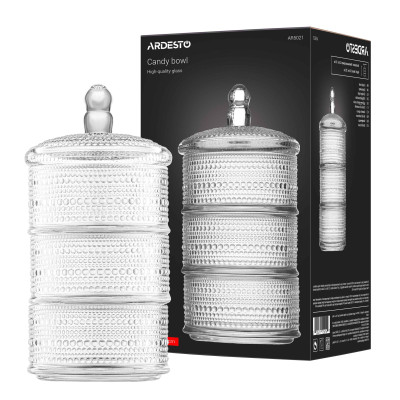 ARDESTO Цукерниця Verbena, 12.5см, скло, прозорий ARDESTO Цукерниця Verbena, 12.5см, скло, прозорий
