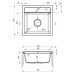 Мийка кухонна Deante Zorba, граніт, квадрат, без крила, 440х440х184мм, чаша - 1, накладна, металічний сірий