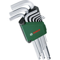 Ключі шестигранні Bosch, кулястий наконечник, набір 9шт Ключі шестигранні Bosch, кулястий наконечник, набір 9шт