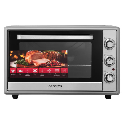 Піч електрична ARDESTO, 60л, 2000Вт, механіч., конвекція, подвійне скло, рожен, сірий