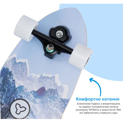 Скейтборд Yvolution Fishtail Cruiser 76см, синій