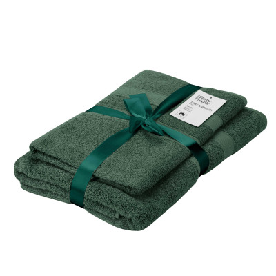 Набір рушників махрових ARDESTO Splendid 50х90см, 70х140см, 2шт, 100% бавовна, зелений Набір рушників махрових ARDESTO Splendid 50х90см, 70х140см, 2шт, 100% бавовна, зелений