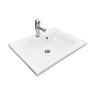 Набір для ванної кімнати, раковина, умивальник Adamant QUANTO 60, штучний камінь, прямокут., з сифоном Click-Clack + змішувач Набір для ванної кімнати, раковина, умивальник Adamant QUANTO 60, штучний камінь, прямокут., з сифоном Click-Clack + змішувач