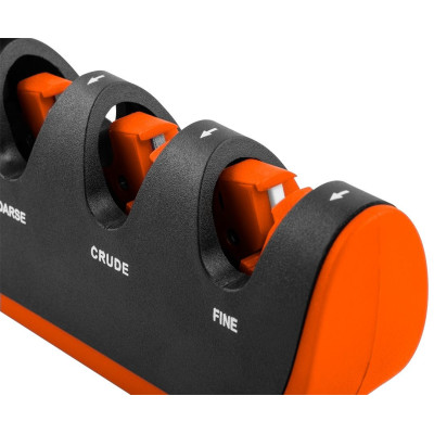 Точилка для ножів та ножиць Neo Tools, 77х290х47мм, 3 етапи заточування, алмаз, карбід вольфраму та кераміка, регулювання кута заточування, ABS-пластик та TPR гума Точилка для ножів та ножиць Neo Tools, 77х290х47мм, 3 етапи заточування, алмаз, карбід вольфраму та кераміка, регулювання кута заточування, ABS-пластик та TPR гума