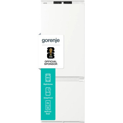 Холодильник Gorenje вбудований з нижн. мороз., 194x69x55см, 2 двері,336(66)л, А++, NF+, Зона св-ті, Диспл, Wi-Fi, Біли Холодильник Gorenje вбудований з нижн. мороз., 194x69x55см, 2 двері,336(66)л, А++, NF+, Зона св-ті, Диспл, Wi-Fi, Біли