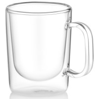 ARDESTO Набір чашок з ручками і подвійними стінками, 270мл, 2шт, боросилікатне скло, прозорий