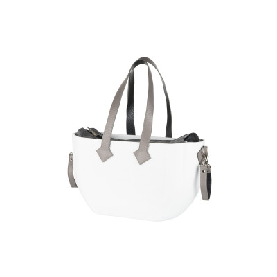 Сумка Nuvita MyMia ручки шкіра, ремені для коляски, біло-сірий