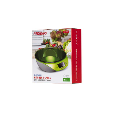 ARDESTO Весы кухонные SCK-900BGR макс. вес 5 кг/белый+зелёный ARDESTO Весы кухонные SCK-900BGR макс. вес 5 кг/белый+зелёный