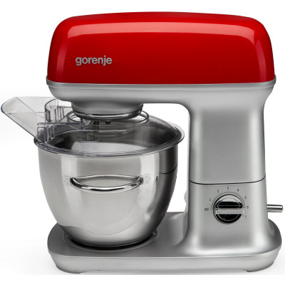 Кухонная машина Gorenje 1000Вт, чаша-металл, корпус-металл, насадок-7, серебристо-красный (MMC1000RLR) Кухонная машина Gorenje 1000Вт, чаша-металл, корпус-металл, насадок-7, серебристо-красный (MMC1000RLR)