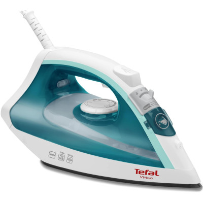 Праска Tefal Virtuo, 1800Вт, 200мл, паровий удар -80гр, постійна пара - 24гр, керам. підошва, біло-бірюзовий Праска Tefal Virtuo, 1800Вт, 200мл, паровий удар -80гр, постійна пара - 24гр, керам. підошва, біло-бірюзовий