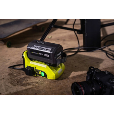 Инвертор напряжения аккумуляторный Ryobi RY36BI300A-0, 36В MAX POWER, 220В, 300Вт(500Вт пиковая), без АКБ и ЗУ (5133004893)