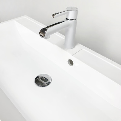 Раковина, умивальник Adamant STRENG NEW, штучний камінь, прямокут., з отвором для змішувача, з отвором для переливу, 790x410x123мм, накладний, білий