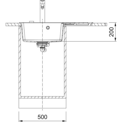 Мийка кухонна Franke Centro, фраграніт, прямокутник, з крилом, 780х500х200мм, чаша - 1, накладна, CNG 611-78 TL , чорний матовий