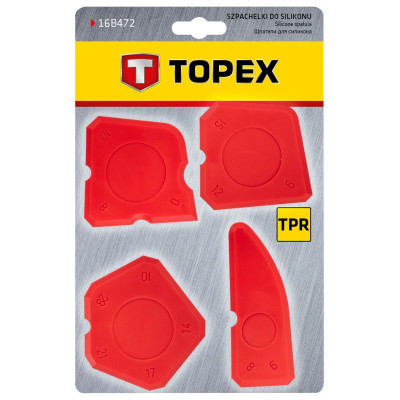 Topex Шпателі, набір 4шт, пластмаса на базі силікону, профільовані краї