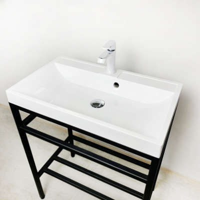 Раковина, умивальник Adamant STRENG NEW, штучний камінь, прямокут., з отвором для змішувача, з отвором для переливу, 590x410x123мм, накладний, білий Раковина, умивальник Adamant STRENG NEW, штучний камінь, прямокут., з отвором для змішувача, з отвором для переливу, 590x410x123мм, накладний, білий