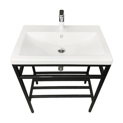 Раковина, умивальник Adamant CERS, штучний камінь, прямокут., з отвором для змішувача, з отвором для переливу, 695x450x158мм, накладний, білий