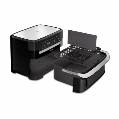 Мультипіч Tefal Dual Easy Fry Flex, 2700Вт, чаша-5.5+3.5л, сенсорне керув., з віконцем, 2 чаши, гриль, пластик, чорний