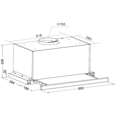 Витяжка Hansa вбудована, 60см, 417м3ч, нерж