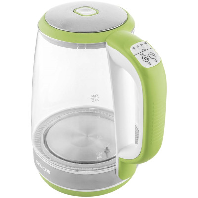 Електрочайник Sencor 2л, Strix, скло, 5 темп.реж, салатовий Електрочайник Sencor 2л, Strix, скло, 5 темп.реж, салатовий