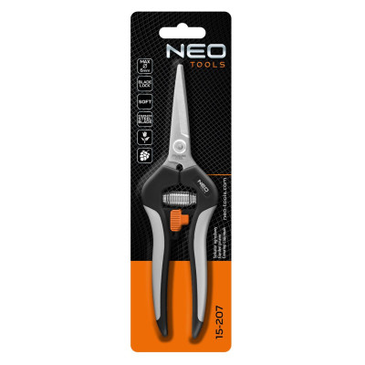 Секатор площинний Neo Tools, d різу 18мм, 200мм, 120г